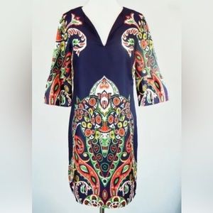 LOFT dress size XS floral 00 navy